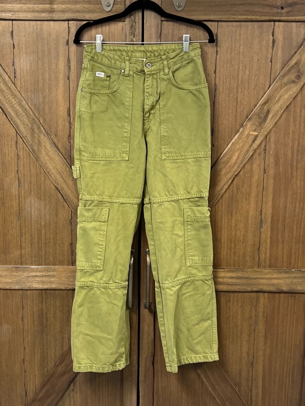 The Ragged High Rise Green Combat Dad Relaxed Straight Streetwear Jeans Size 28 - Picture 4 of 10
